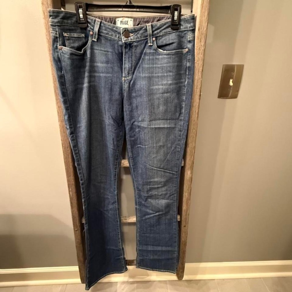 Paige high rise boot cut manhattan blue jeans, Size 31 - Picture 2 of 8